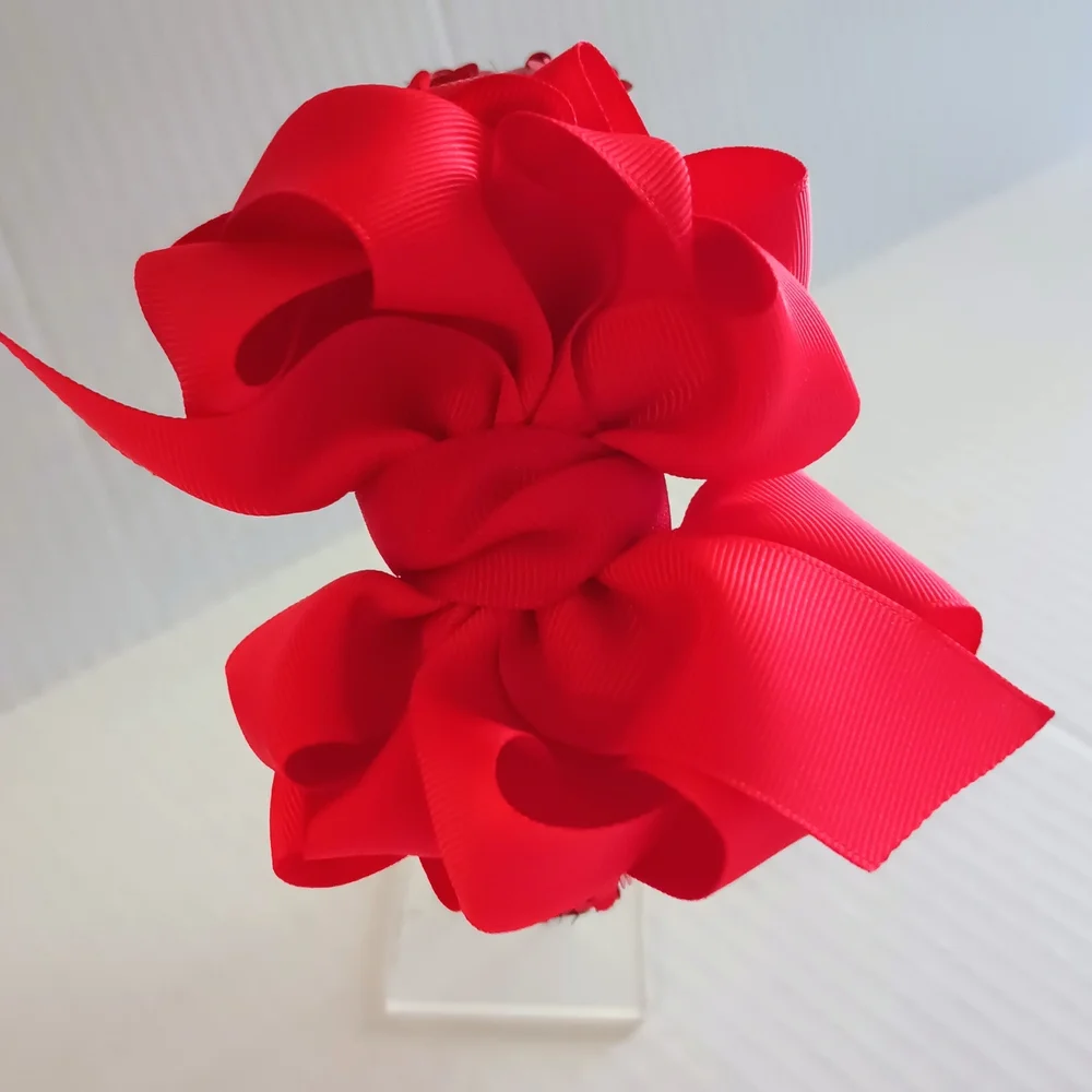 Handmade Charmin Red Sequin Headband With Large Bow Detail Kid's Accessory✨
